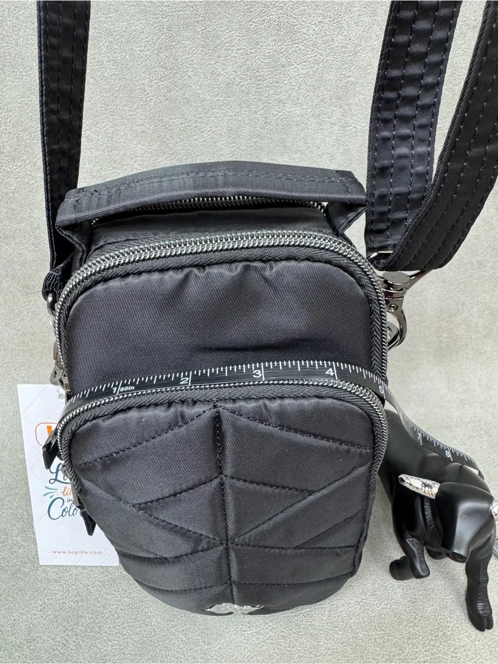 lug Black Compact Crossbody Messenger Pouch